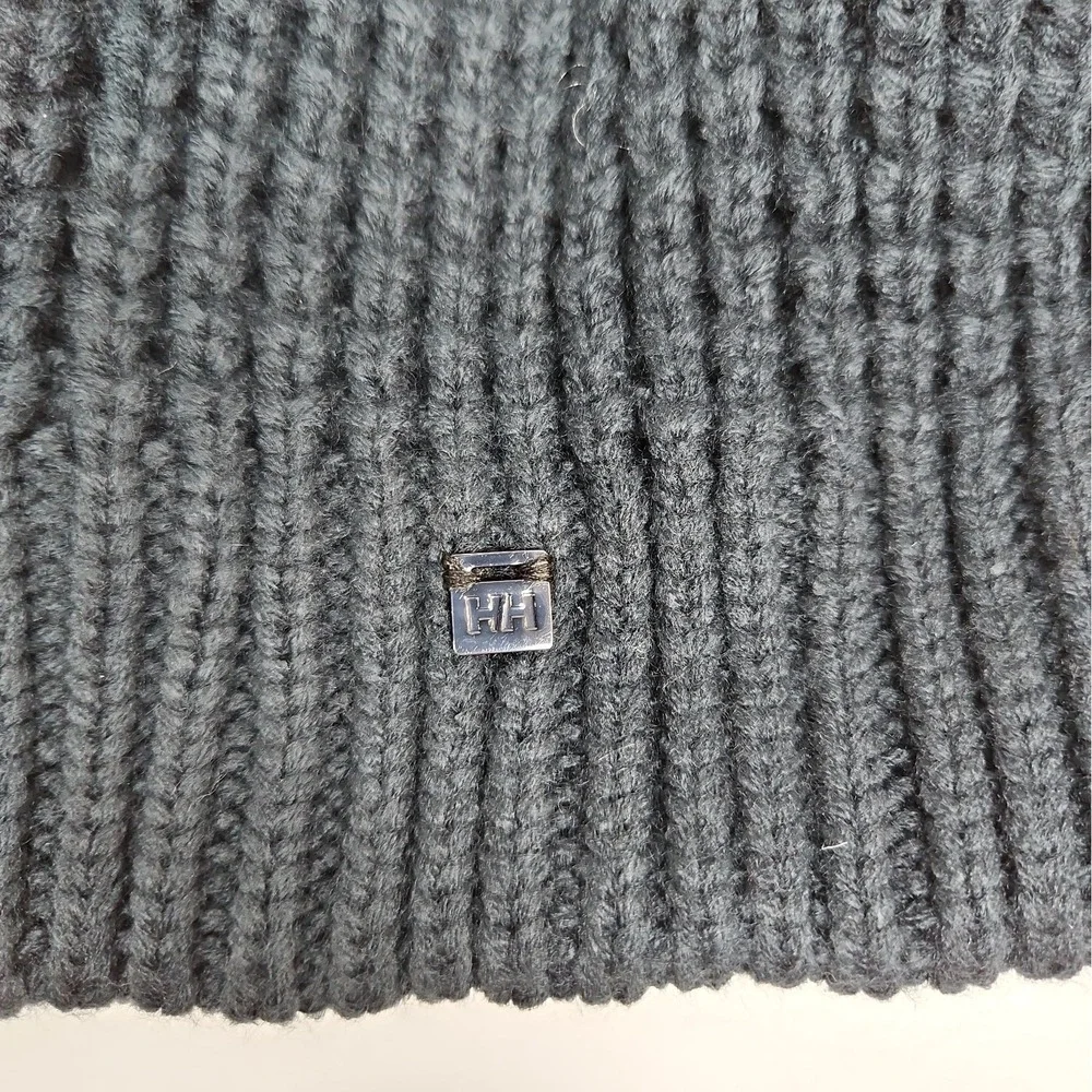 Helly Hansen Womens Dark Blue Snowfall Faux Fur Lined Pom Pom Beanie NWT